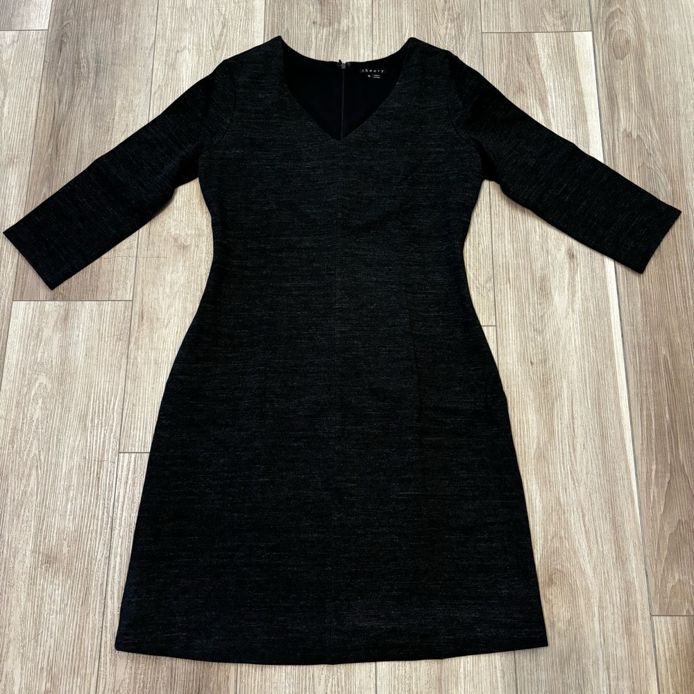 THEORY never worn dress with 3/4 sleeve, heathered charcoal gray, size 10